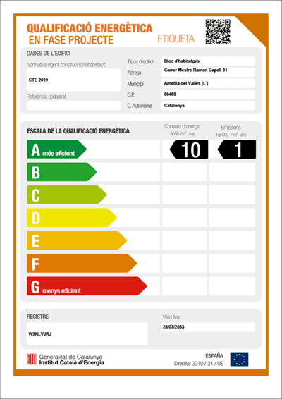 Certificat Energètic A